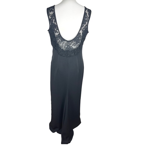 Jessica McClintock Black Maxi Dress Lace Formal Party Prom Sleeveless - Picture 1 of 16